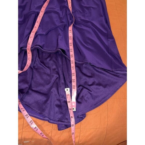 Betsy & Adam Purple Metallic Halter Formal Evening Dress Gown Women's Size 0 - Picture 12 of 15